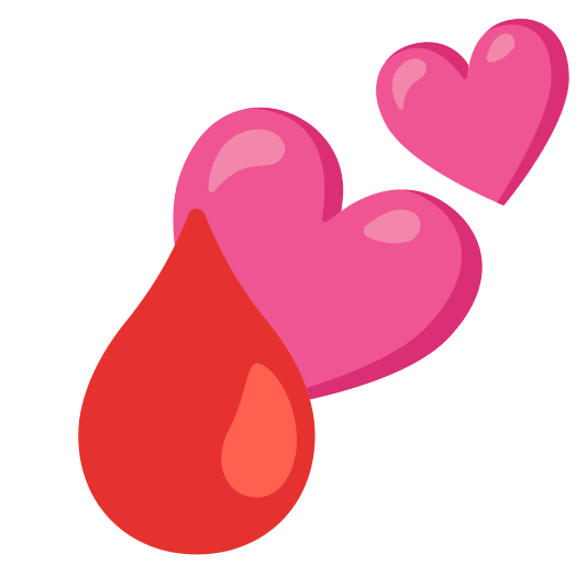 two hearts drop of blood