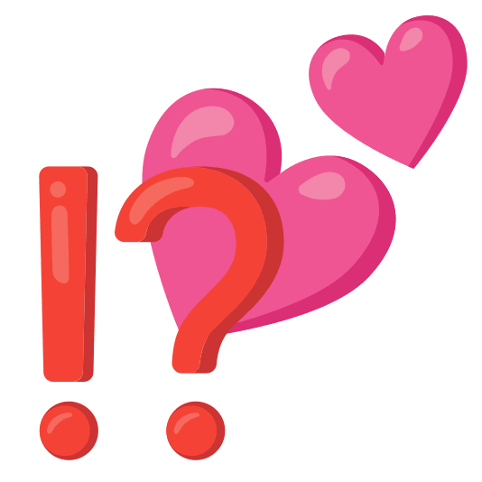 two hearts interrobang