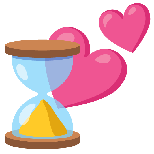 two hearts hourglass