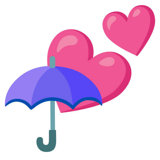 two hearts umbrella
