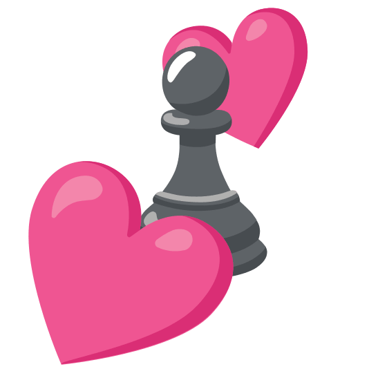 two hearts chess pawn