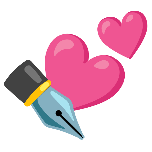 two hearts black nib