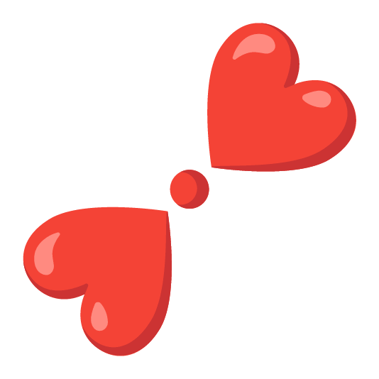 two hearts heavy heart exclamation mark ornament