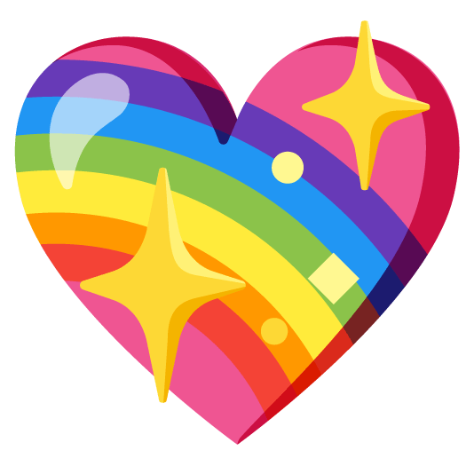 sparkling heart rainbow
