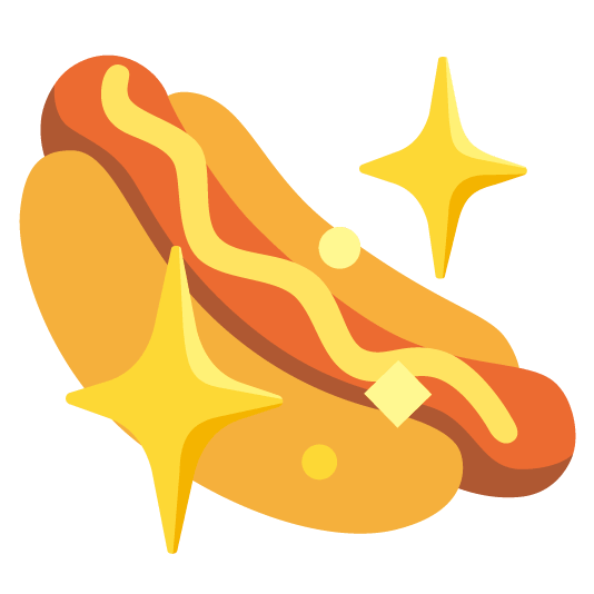 sparkling heart hotdog