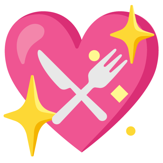 sparkling heart knife fork plate