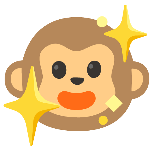 sparkling heart monkey face
