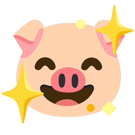 sparkling heart pig