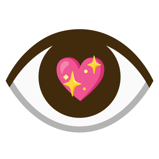 sparkling heart eye