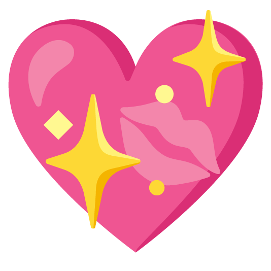 sparkling heart kiss
