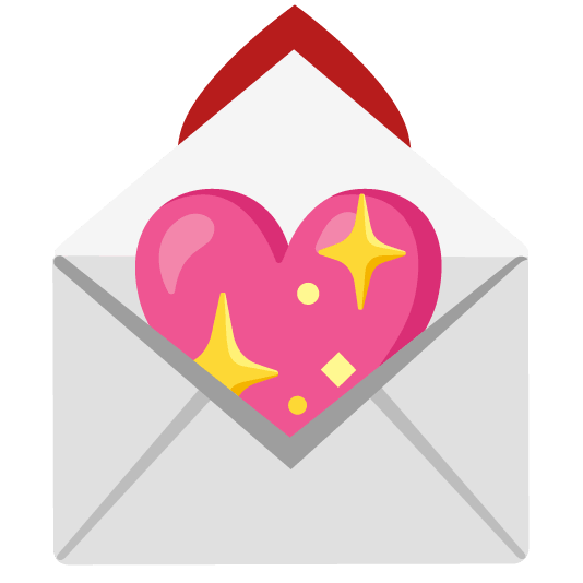 sparkling heart love letter