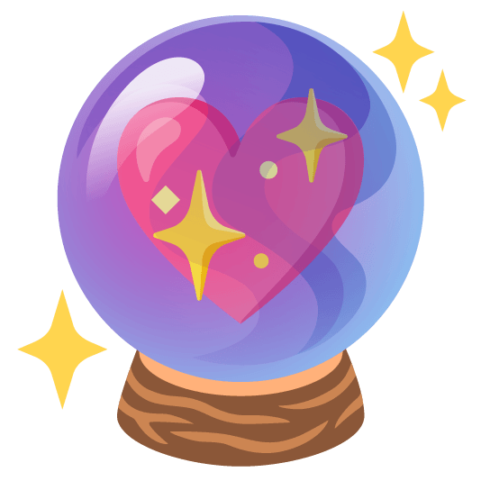 sparkling heart crystal ball