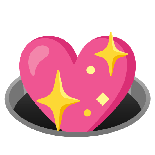 sparkling heart hole