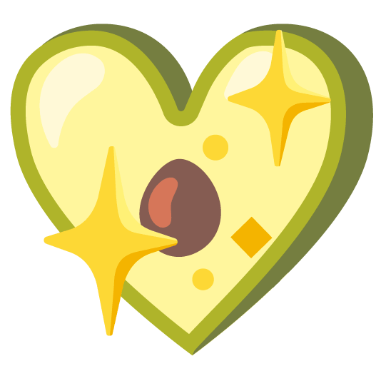 sparkling heart avocado