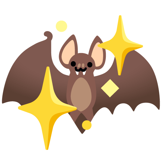 sparkling heart bat