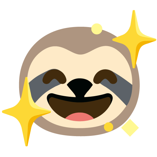 sparkling heart sloth