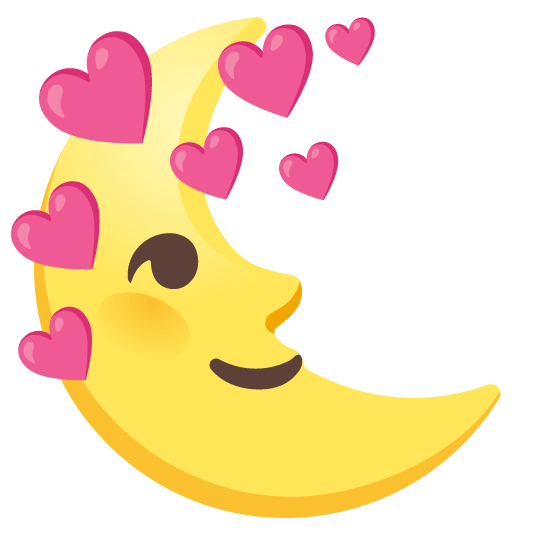 cupid last quarter moon with face