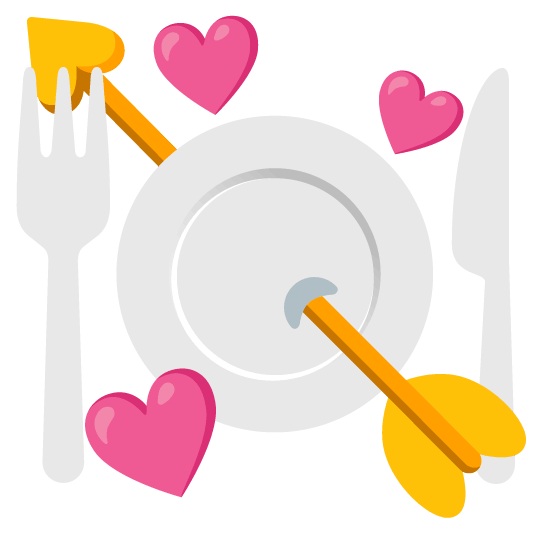 cupid knife fork plate