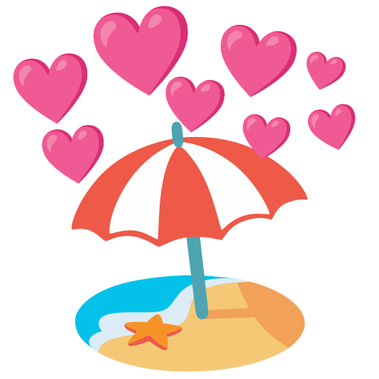 cupid beach with umbrella