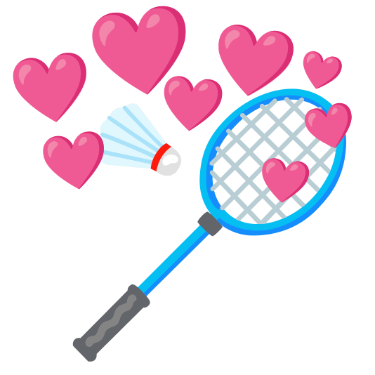 cupid badminton racquet and shuttlecock