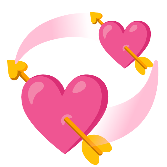 cupid revolving hearts