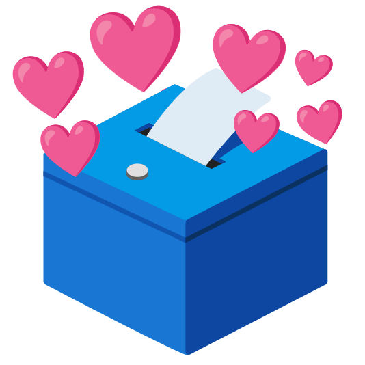 cupid ballot box with ballot