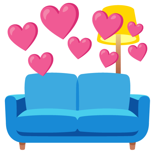 cupid couch and lamp