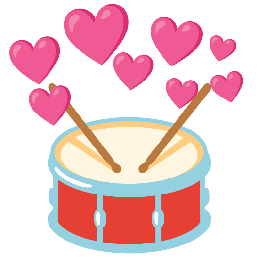 cupid drum with drumsticks