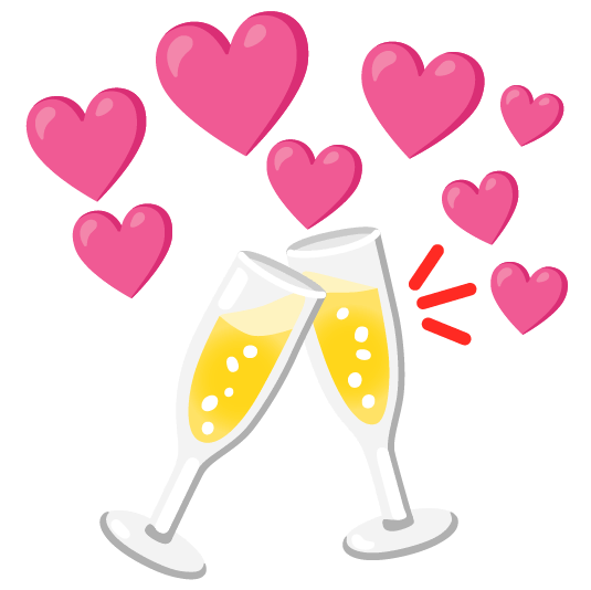 cupid clinking glasses