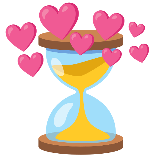 cupid hourglass flowing sand