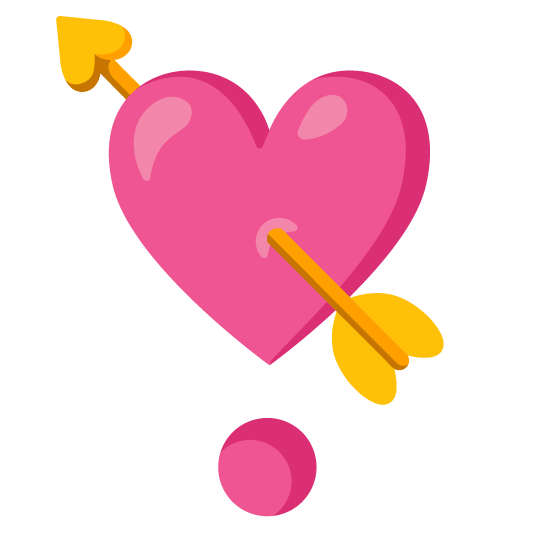 cupid heavy heart exclamation mark ornament