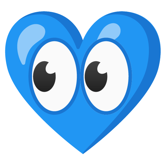 blue heart eyes