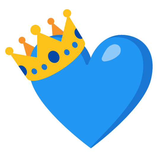 blue heart crown