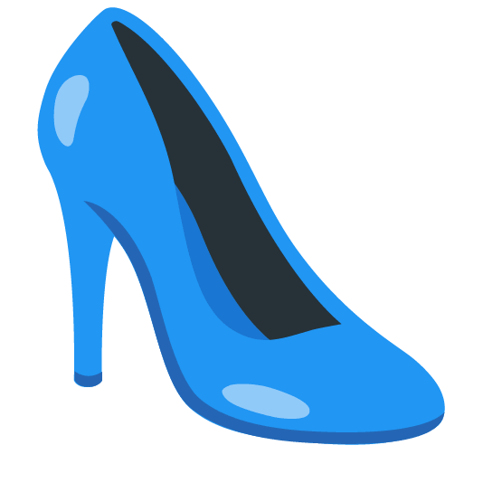 blue heart high heel