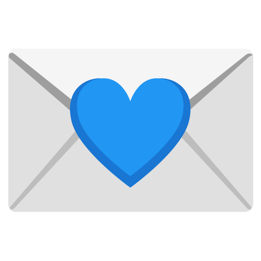 blue heart love letter