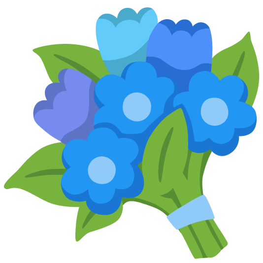 blue heart bouquet