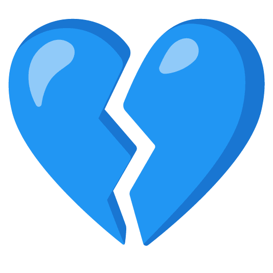 blue heart broken heart