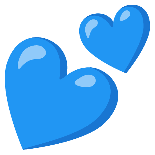 blue heart two hearts