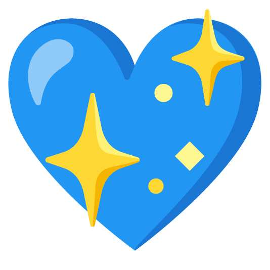 blue heart sparkling heart