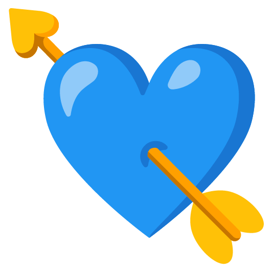blue heart cupid