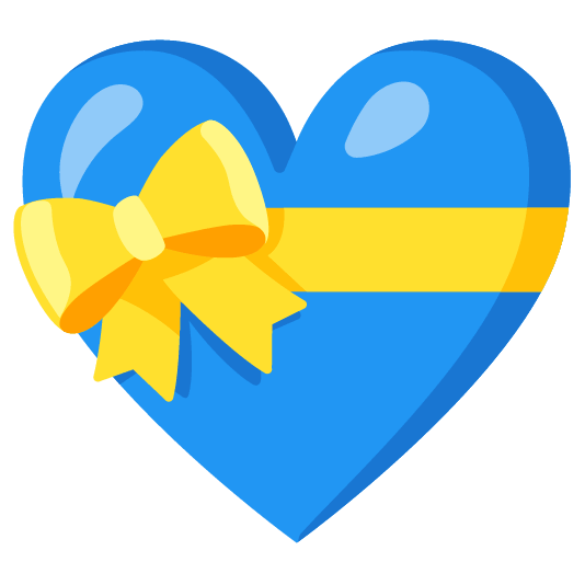blue heart gift heart