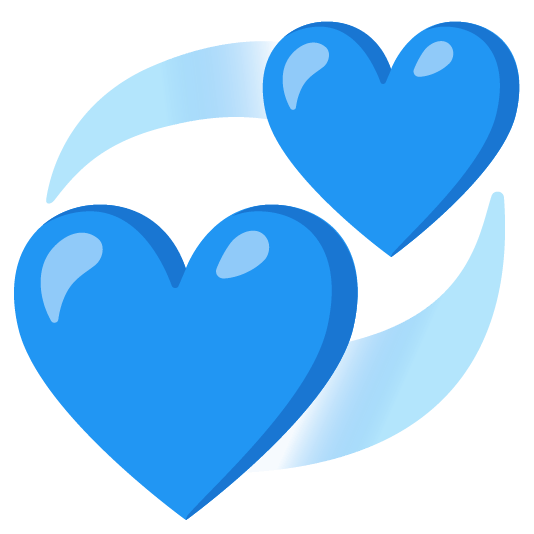 blue heart revolving hearts