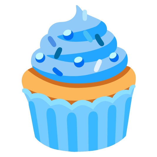 blue heart cupcake