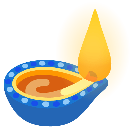 blue heart diya lamp