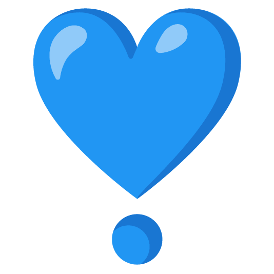 blue heart heavy heart exclamation mark ornament