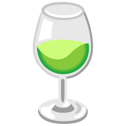 green heart wine glass