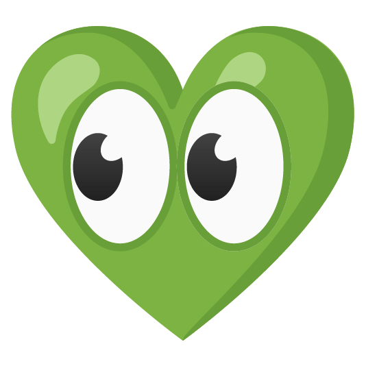 green heart eyes