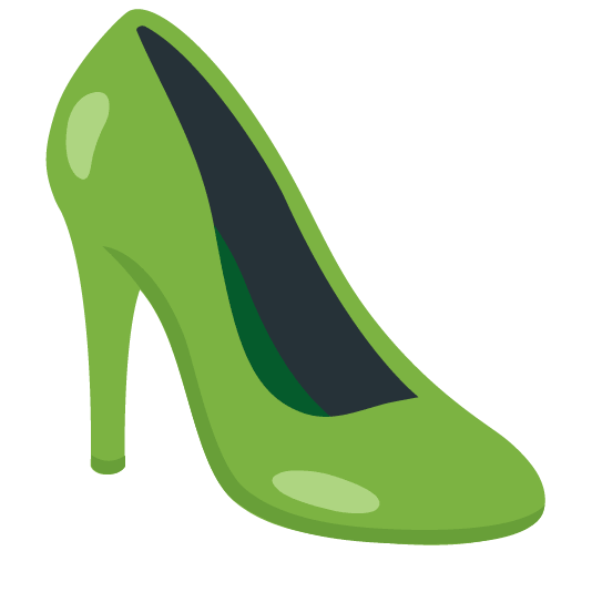 green heart high heel