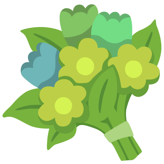 green heart bouquet