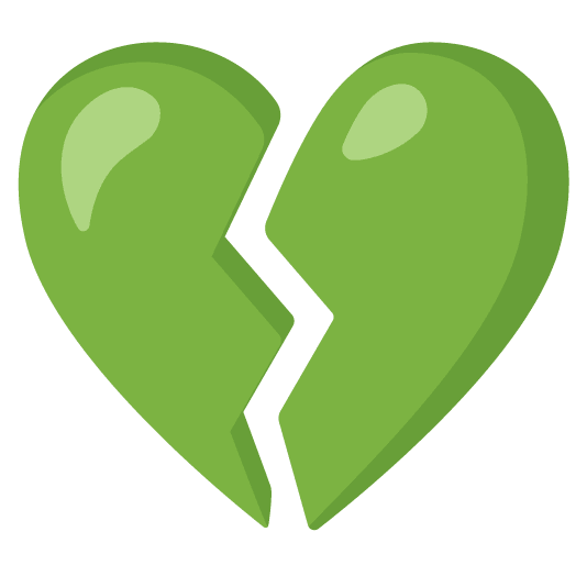 green heart broken heart